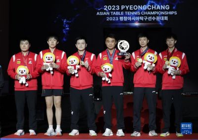 中国队夺得乒乓球亚锦赛男团冠军